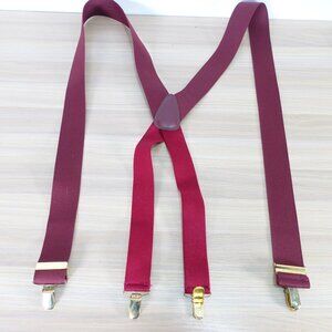 Pelican Suspender Mens‎ Red Clip On X Back Maroon Brace Adjustable Strap Stretch